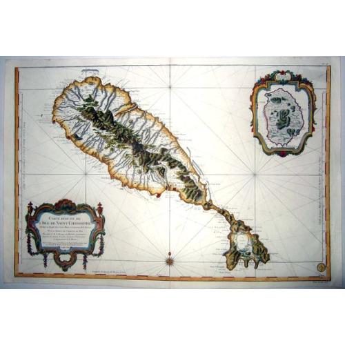 Old map image download for St. Kitts & Nevis,- CARTE REDUITE DE L'ISLE DE SAINT CHRISTOPHE. . .