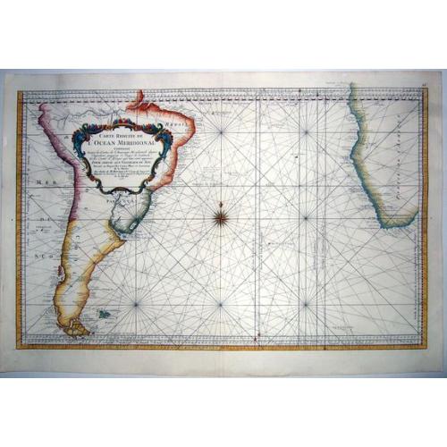 Old map image download for SOUTH ATLANTIC,- Carte Reduite De L'Ocean Meridional Contenant Toutes les Costes de l'Amerique Meridionale depuis l'Equateur . . . 1753