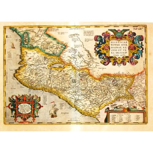 Old map image download for Hispania Novae Sivae magnae, Recens et Vera Descriptio 1579.