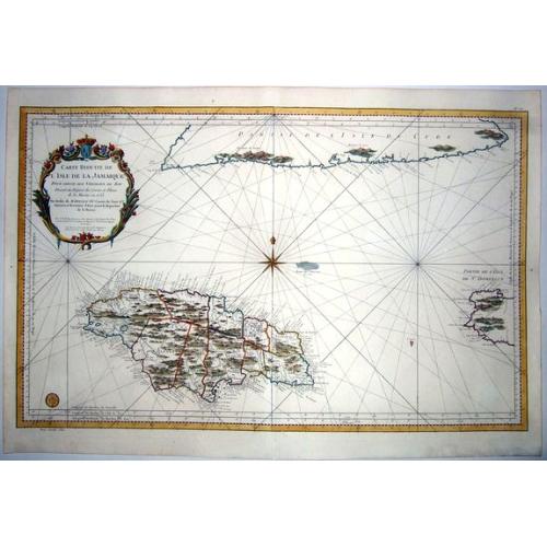 Old map image download for JAMAICA,- CARTE REDUITE DE L'ISLE DE JAMAIQUE .. 1753