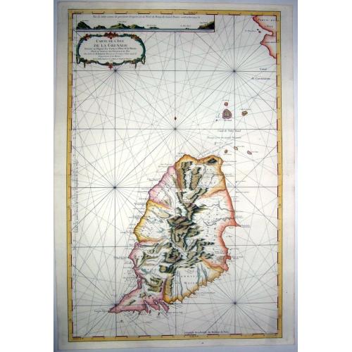 Old map image download for GRENADA,- CARTE DE LA ISLE DE LA GRENADE DRESSE AU DEPOT .. 1760