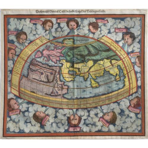 Old map image download for Ptolemeisch General Tafel, die Halbe Kugel der Welt Begreiffende&#8203;. . .