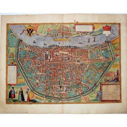 Old map image download for Cologne - Köln. - Colonia Agrippina Urbs Ampla ... Inferioris, Sine Secundae Germaniae Caput et Metropolis.