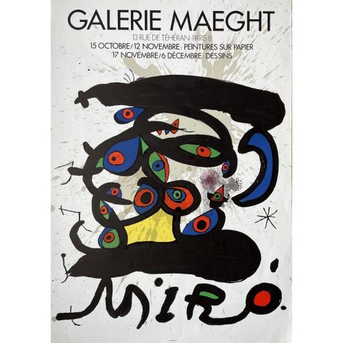 Old map image download for Miro, Peintures sur Papiers / Dessins - Galerie Maeght.