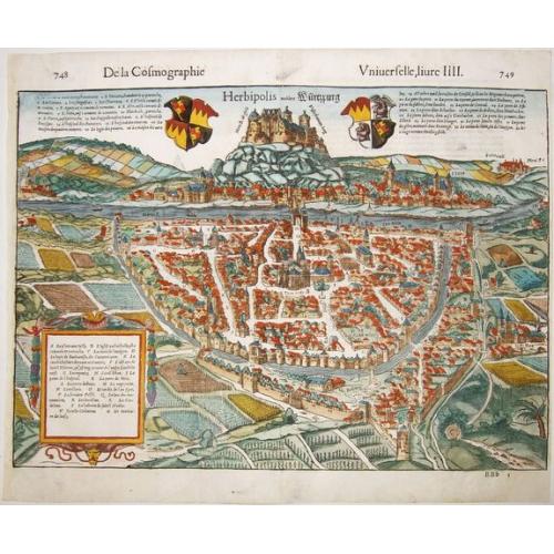 Old map image download for Würzburg. - Herbipolis Würtzpurg