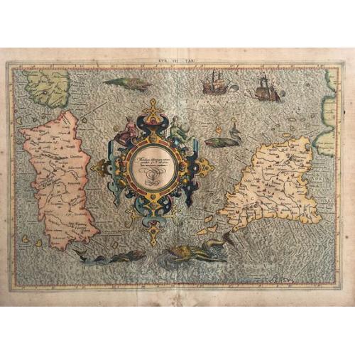 Old map image download for Europae Tabula septima (Sicily and Sardinia).