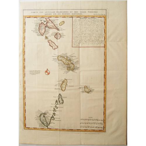 Old map image download for Antilles Francois, Carte des... Et Des Isles Voisines Dressee Sur Des Memoires Manuscrits
