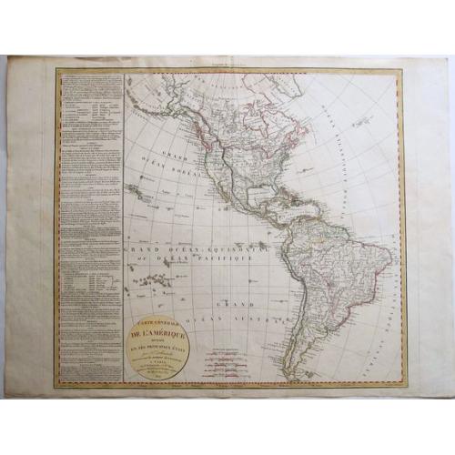 Old map image download for Carte Generale De L'Amerique Divisee en ses principaux etats . . . 