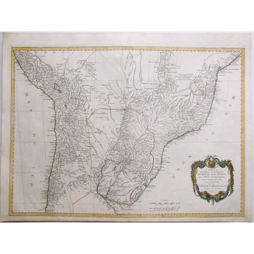 Old map image download for [CHILE,BRAZIL,BOLIVIA,PARAGUAY,URUGUAY] - CARTE qui represente la Partie Meridionale DU BRESIL ET DU PEROU, LE CHILI SEPTENTRIONAL, ET LE PARAGUAY. . . 1779.