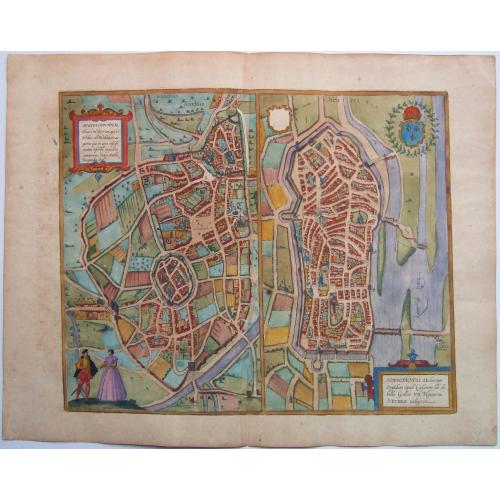 Old map image download for Autun & Nevers. - Augustodunum [on sheet with] Noviodunum.