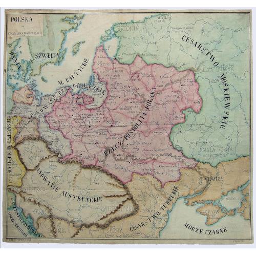 Old map image download for Poland -  Polish Manuscript map, - POLSKA, ZA STANISLAWA PONIATOWSKIEGO 1772
