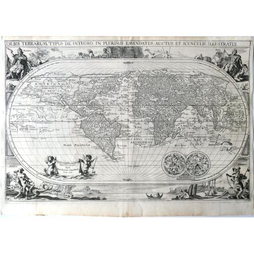 Old map image download for ORBIS TERRARUM TYPUS DE INTEGRO IN PLURIMIS EMENDATUS . AUCTUS ET ICUNCULUS ILLUSTRATUS