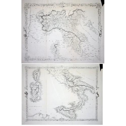 Old map image download for LOT OF 2: Northern Italy & Southern Italy