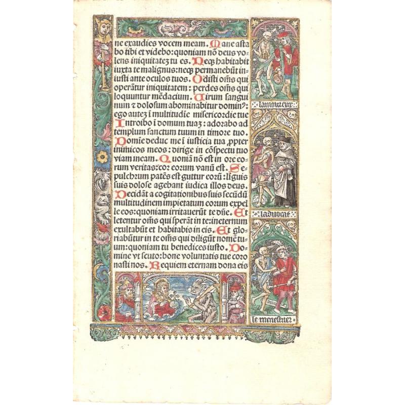 Leaf from a printed Book of Hours 