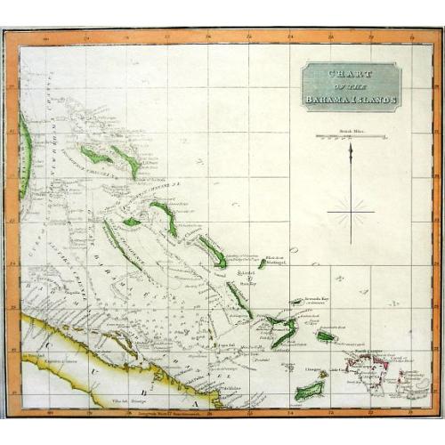 Old map image download for CHART OF THE BAHAMA ISLANDS