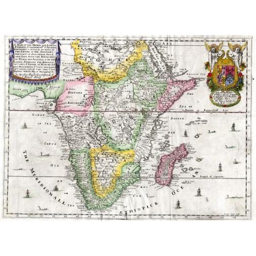 Old map image download for A Mapp of the Higher and Lower Aethiopia Comprehending ye Several Kingdomes ...