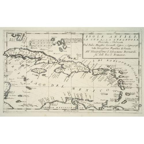 Old map image download for Isole Antilles, La Cuba, e la Spagnuola...