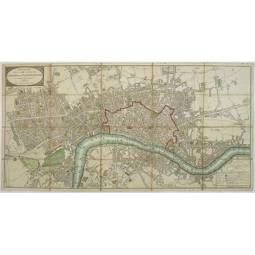 Old map image download for Wallis\'s Plan of the Cities of London and Westminster 1797.