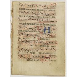 Manuscript leaf from a missal,on vellum, written in black ink.