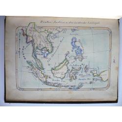 Manuscript geography book on Asia, Africa, America and Australia with hand drawn maps