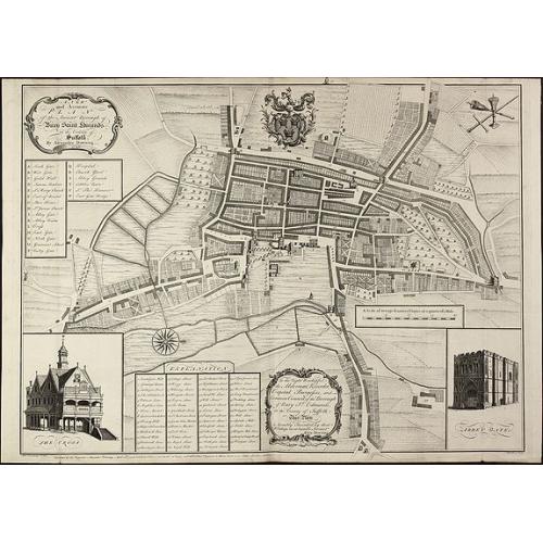 Old map image download for A New and Accurate Plan of the Ancient Borough of Bury Saint Edmunds in the Country of Suffolk By Alexander Downing. 1740