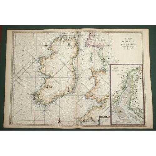 Old map image download for Carte Generale de Costes D'Irlande, et des Costes Occidentales D'Angleterre avec une Partie de celles D'Ecosse. 