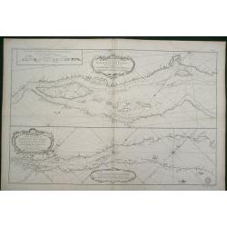 Partie du Cours du Fleuve de Saint Laurent... Carte du Cours du Fleuve de Saint Laurent depuis Quebec jus