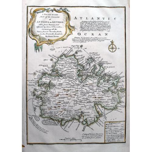 Old map image download for A New and Accurate Map of the Island of Antigua or Antego...