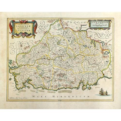 Old map image download for Lagenia; Anglis Leinster / The countie of Leinster.