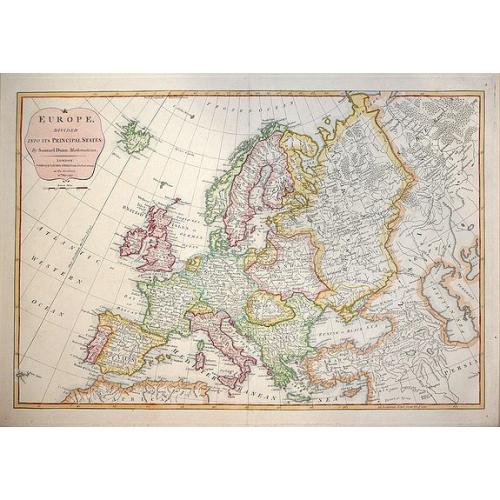 Old map image download for EUROPE, Divided into Principal States. . .