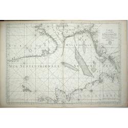 Carte de la Mer D\'Allemagne Contentant les Bancs Isles et Coftes Comprifes depuis Bergen et les Isles Schetland jufques au Pas de Calais.