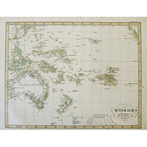 Old map image download for AUSTRALIEN nach Krusenstern u. A. in Meractors Projection...