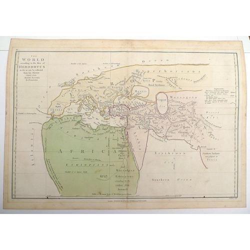 Old map image download for Ancient World according to Herodotus c1802.