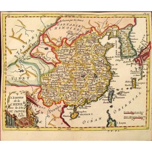 Old map image download for L\'Empire de la Chine avec les Isles du Japon et la Coree.