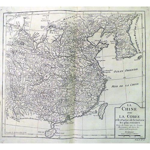 Old map image download for La Chine avec La Coree. . .