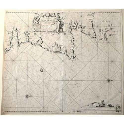 Old map image download for Nieuwe Pascaert van de oost cust van Schotlandt beginnende van Barwyck tot aen de Orcades Ylanden.