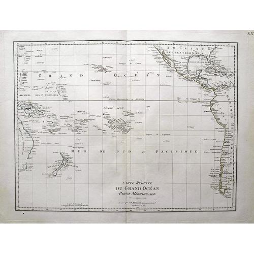 Old map image download for Carte reduite du Grand Ocean partie meridionale.