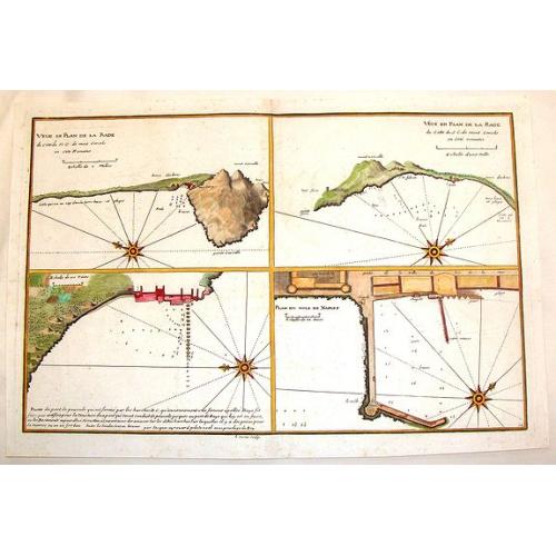 Old map image download for Plan du Mole de Naples, Veue en Plan de la Rade.