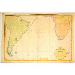 Carte de L'Ocean Atlantique Meridional.