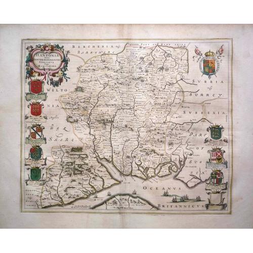 Old map image download for Hantonia Sive Southantonensis Comitatus Vulgo Hantshire