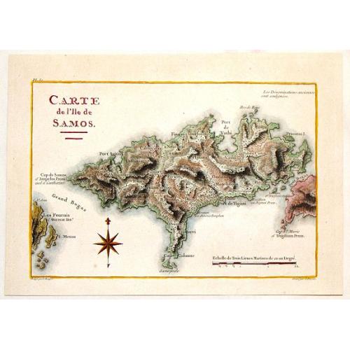 Old map image download for Carte de L\'Ile de Samos.