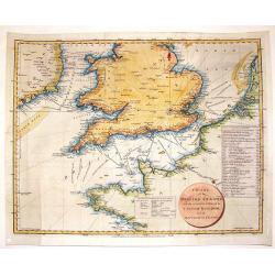 Chart of the British Channel with the Opposite Coast of the United Kingdom and the Republic of France.