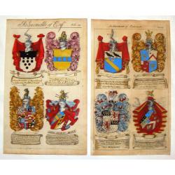 (2 Engravings) Achievements of Baronets & Achievements of Esquires.