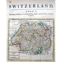 A map of Switzerland.