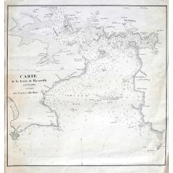 Carte de la rade de Plymouth avec le Môles excuté par l. ingénieur John Renie.