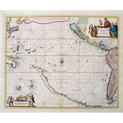 Old map image download for Mar Del Zur Hispanis Mare Pacificum.