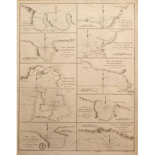 Old map image download for L'Anse a Chouchou; Le Port Paix; Mouillage de Jean- Rabel; La Baye Moustique; Baye de Tiburon; Baye des Gonayves; La Baye du Fond de la Grange; Port a l'Écu; rade de la Basse-Terre