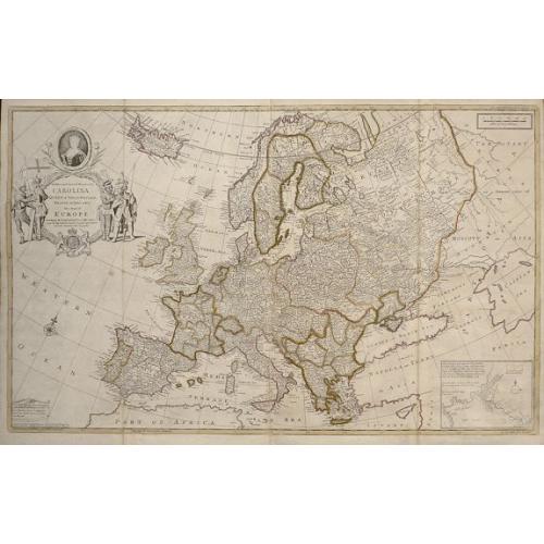 Old map image download for To Her Most Sacred Majesty Carolina Queen of Great Britain, France and Ireland, This Map of Europe According to the Newest and most Exact Observations is most Humbly Dedicated by your Majesty's most Obe