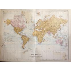 The World On Mercators Projection showing 'The British Possessions throughout the World'.