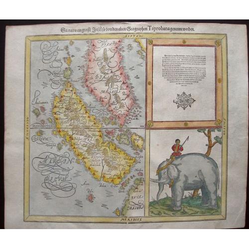 Old map image download for Sumatra ein Grosse Insel so von den Alten Geographen Taprobana Genennet Worden.